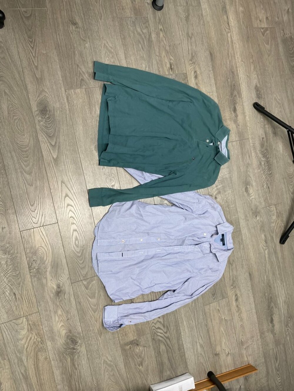Tommy Hilfiger Long Sleeve Shirts Bundle Small Green Polo Light Blue Button Up